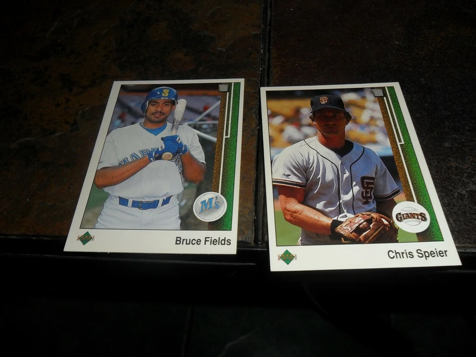 1988 1989 Upper Deck Blank Back Chris Speier Anaheim Sample Promo & Bruce Fields - Image 2 of 4