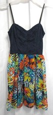 City Triangles Dress Sz M Blue Floral Straps Back Zipper Lined Casual Party Work