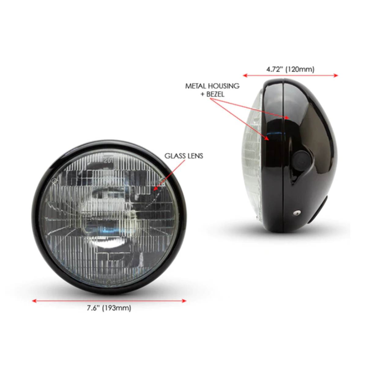 JMTBNO Faro LED Moto Rotondo 5,75 Pollici 45W 6500K Faro Per Cafe Racer Impermeabile Omologato