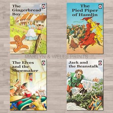 Ladybird Book cover prints. A4 canvas paper / art. Children's Fairy Tales.