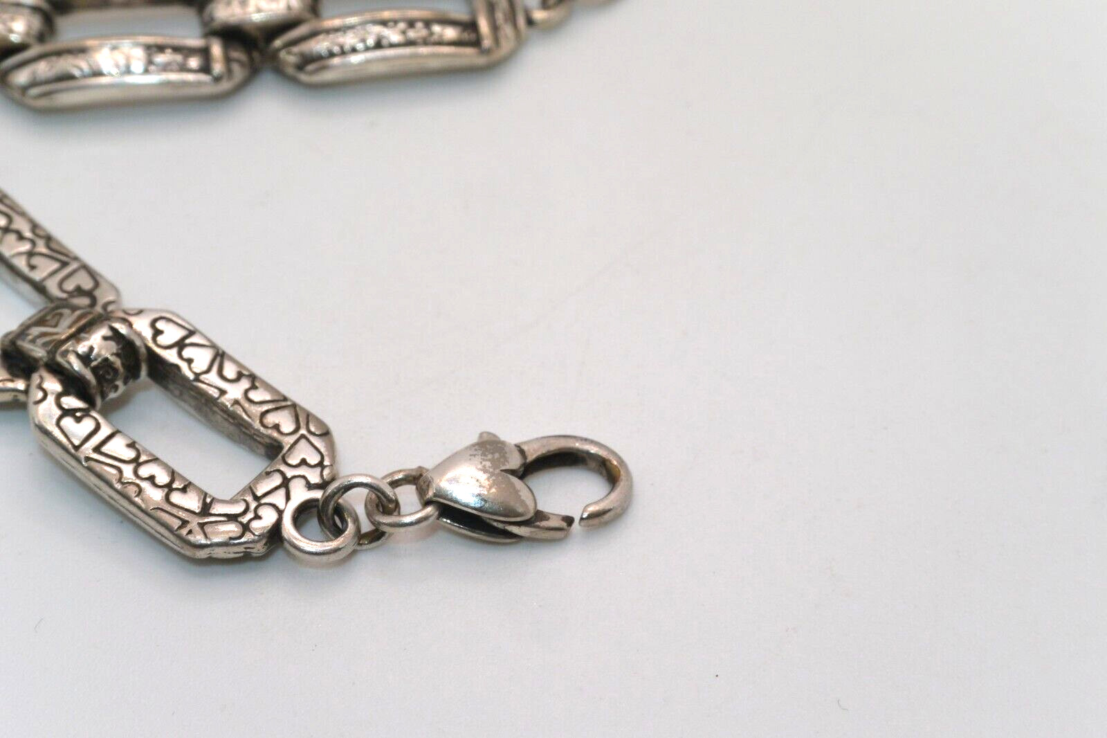 BRIGHTON Silver Textured Open Rectangle Links Bra… - image 3