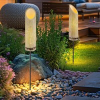 Solarlampe Steckleuchte AußEnlampe Led Garten Lichteffekt Bambus Erdspieß 2X