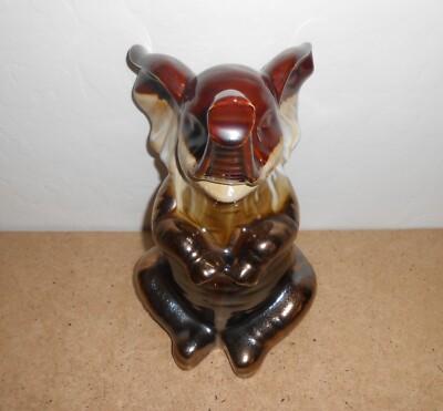 Ceramic Elephant Sitting With Trunk Up
