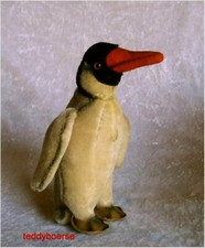 alter STEIFF PINGUIN  " Peggy " • ohne Knopf •  22 cm • 50/60er Jahre