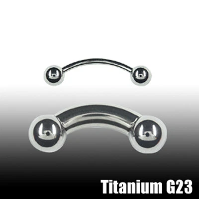 1,6mm Titan Piercing Banane mit 2 Kugeln Augenbrauen Bauchnabel Piercing Schmuck - Bild 1 von 2
