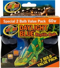 2-Pack 60W Daylight Blue Reptile Bulbs - Full Spectrum Energy Efficient Lighting