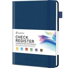 Hardcover Check Register for Personal Checkbook Ledger Transaction Logbook