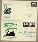 Australia 1954 WA Swan FDC Cover x2