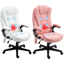 Vinsetto 6 Point Vibrating Velvet Massage Office Chair w/ Lumbar Heat