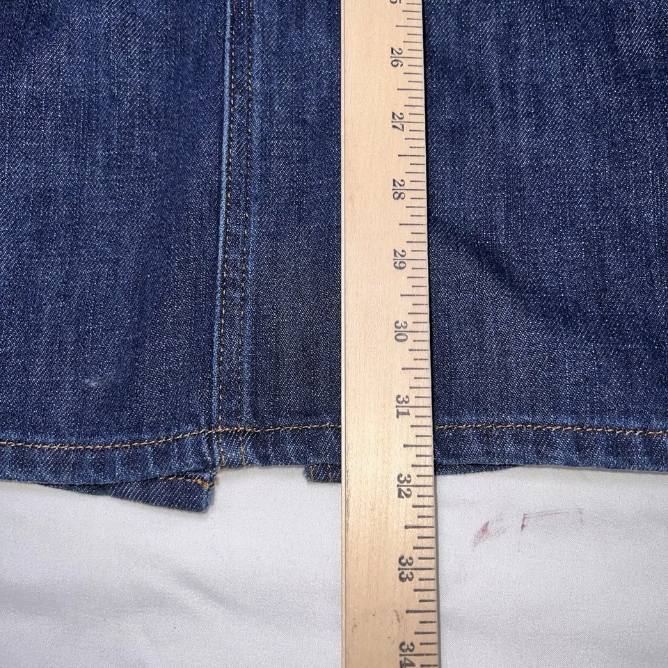 Falda Midi Denim Lauren Ralph Lauren Pequeña Talla 6P Bolsillos Lavados Oscuros Preppy Nueva con Etiquetas Foto 3 de 4