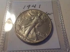 WALKING     LIBERTY    SILVER    HALF   DOLLAR       1941    AU