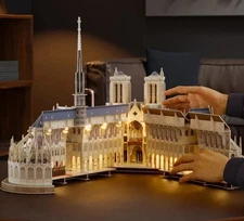 Boardwalk Puzzles 4D Build Notre Dame 3D Model Kit Puzzle with LED Lights