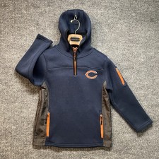 Chicago Bears NFL Team Apparel Quarter Zip Hoodie Size Youth M 10-12 Blue Knit
