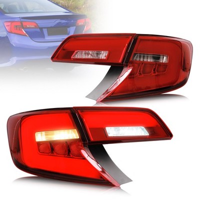 VLAND Red LED Tail Lights For 2012-2014 Toyota Camry Sedan Rear Brake Lamps