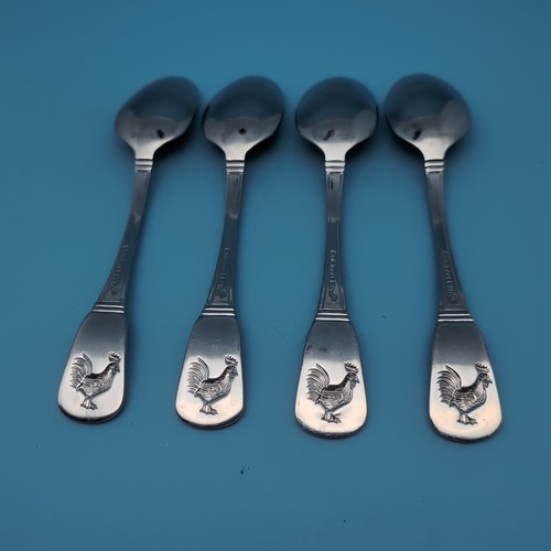 SET OF 4: Cuisinart Elite French Rooster Spoon TEASPOON Stainless Retired 6 1/2" - Picture 5 of 6