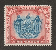 1897 North Borneo Sc# 88 - 24&cent;, Coat of Arms. MH Est$40.00