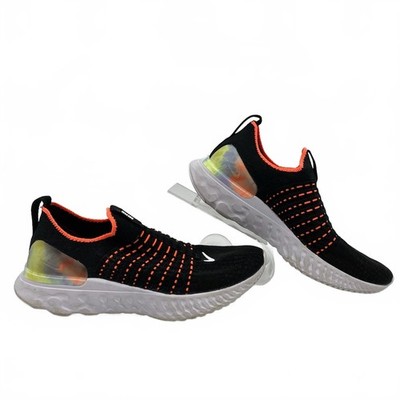 Nike Black Orange React Phantom Flyknit Slip-On Sneakers | Women s 7 Regular