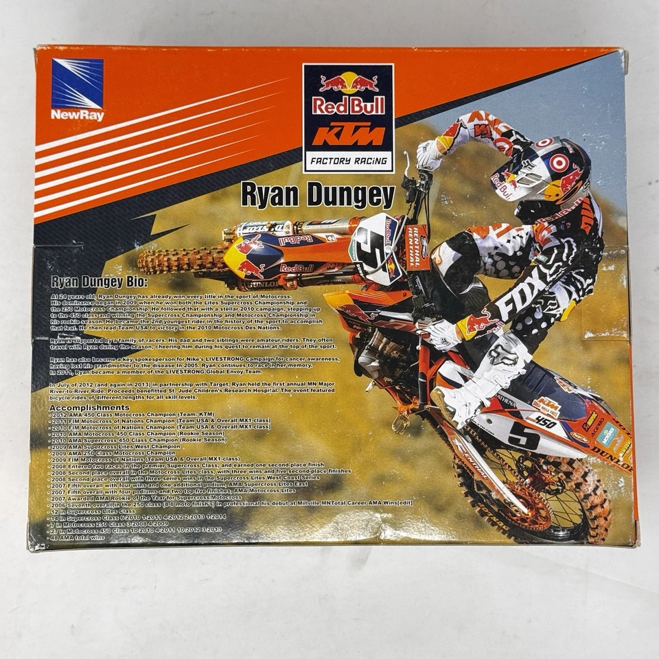 Ryan Dungey #5 1:10 Scale KTM 450 SX-F Motocross Toy 2014 Dirt Bike New-Ray Rare - Image 2 of 4