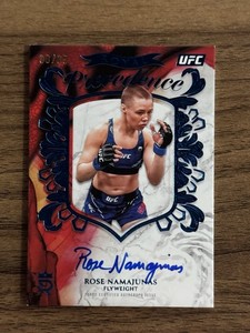 Carte Autographe Topps Finest UFC 2024 - Rose Namajunas - Réfracteur Rouge - Carte Certifiée