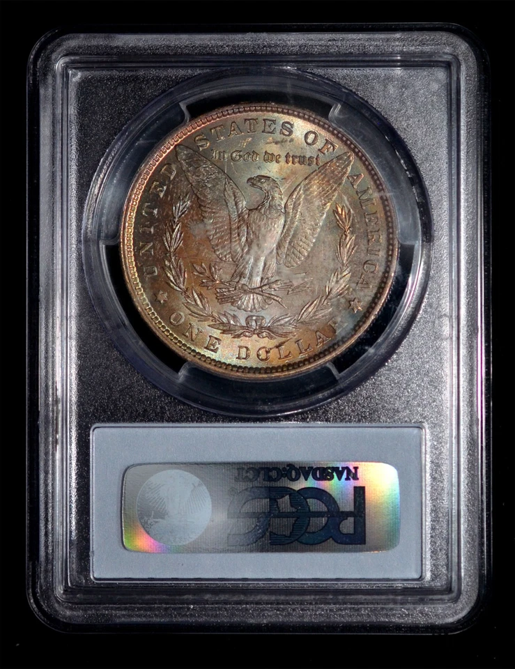PCGS MS64 1880 Morgan Silver Dollar nicely toned both side - Image 2 of 4