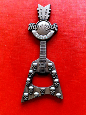 HRC Hard Rock Cafe Athens Athen 3D Skull Magnet Bottle Opener new