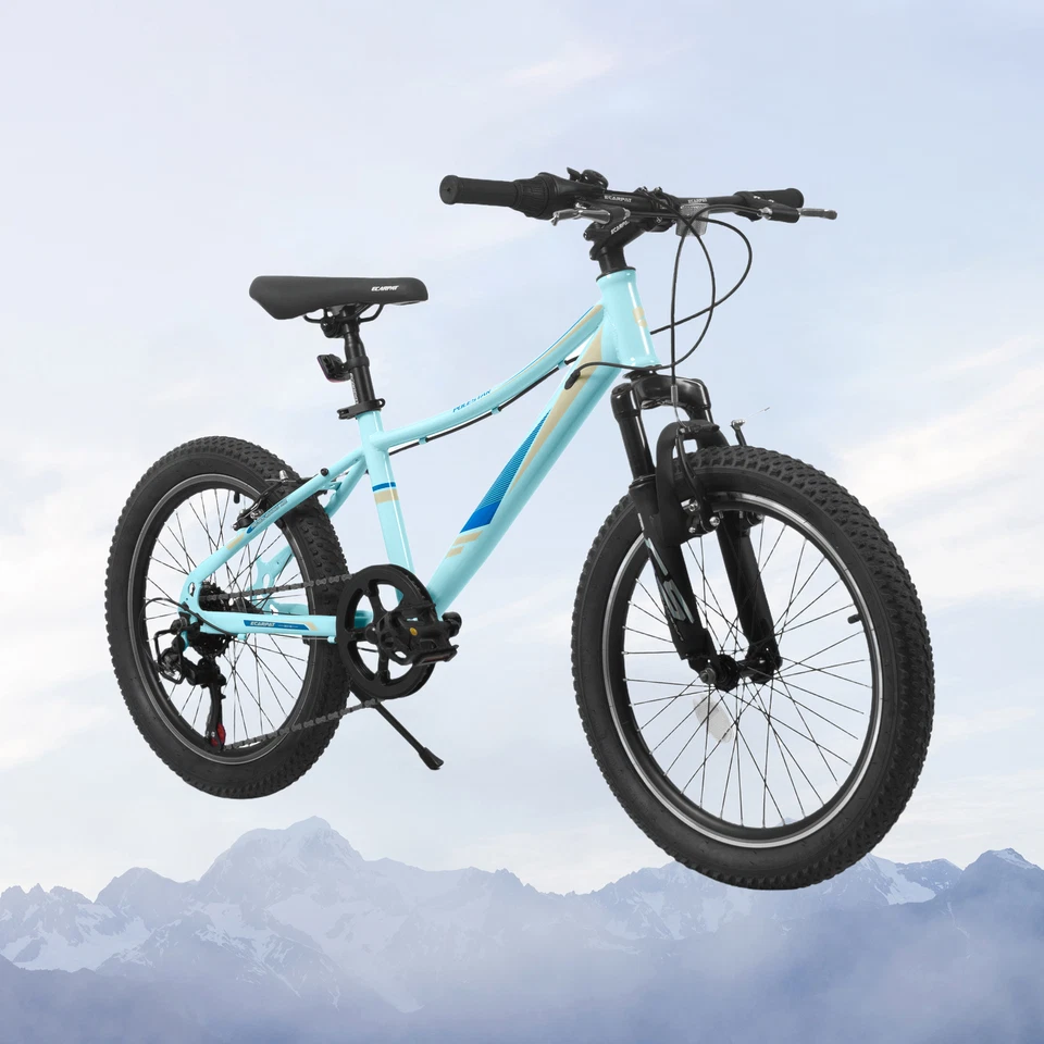 Bicicleta 20" Niños Bicicleta para Niños Niñas Niño Edades 6-13 - Rosa Azul 7 - Velocidad Foto 2 de 4