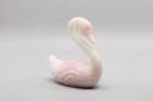 Vintage Fenton Swan Rosalene Pink and White Glass Unpainted