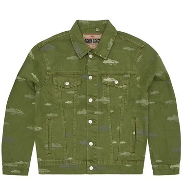 Corteiz jean Jacket green denim Alcatraz Pattern medium | eBay