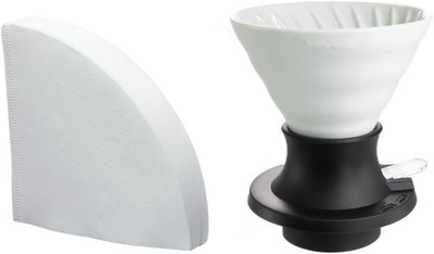 Hario V60 Ceramic Immersion Dripper ''Switch'', 200ml Size 02 Ceramic, White 