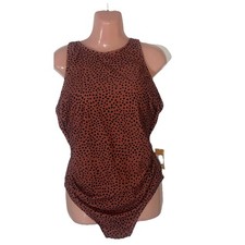 Kona Sol women's one piece bathing suit Juniors size 17 Full Seat Coverage NEW