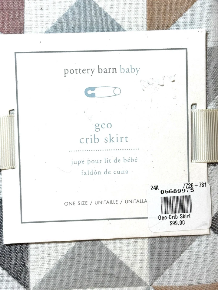 Falda de cuna Pottery Barn Baby Geo nueva con etiquetas boho original $99 Pottery Barn niños Foto 3 de 4