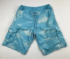 Salt Life Men’s 30 Boardshorts Swim Shorts Blue Shark And Skull Print 11” Inseam