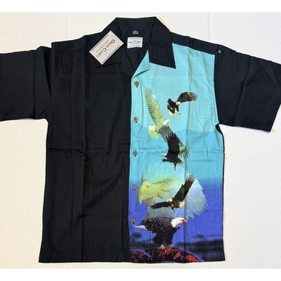 DAVID CAREY ORIGINALS - Men's Shirt - Bald Eagle USA Black - Large NEW NWT