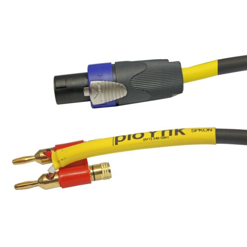 Ploynk premium grade speakon to dual banana plug speaker cable Neutrik SPX NL4FX - Picture 1 of 27