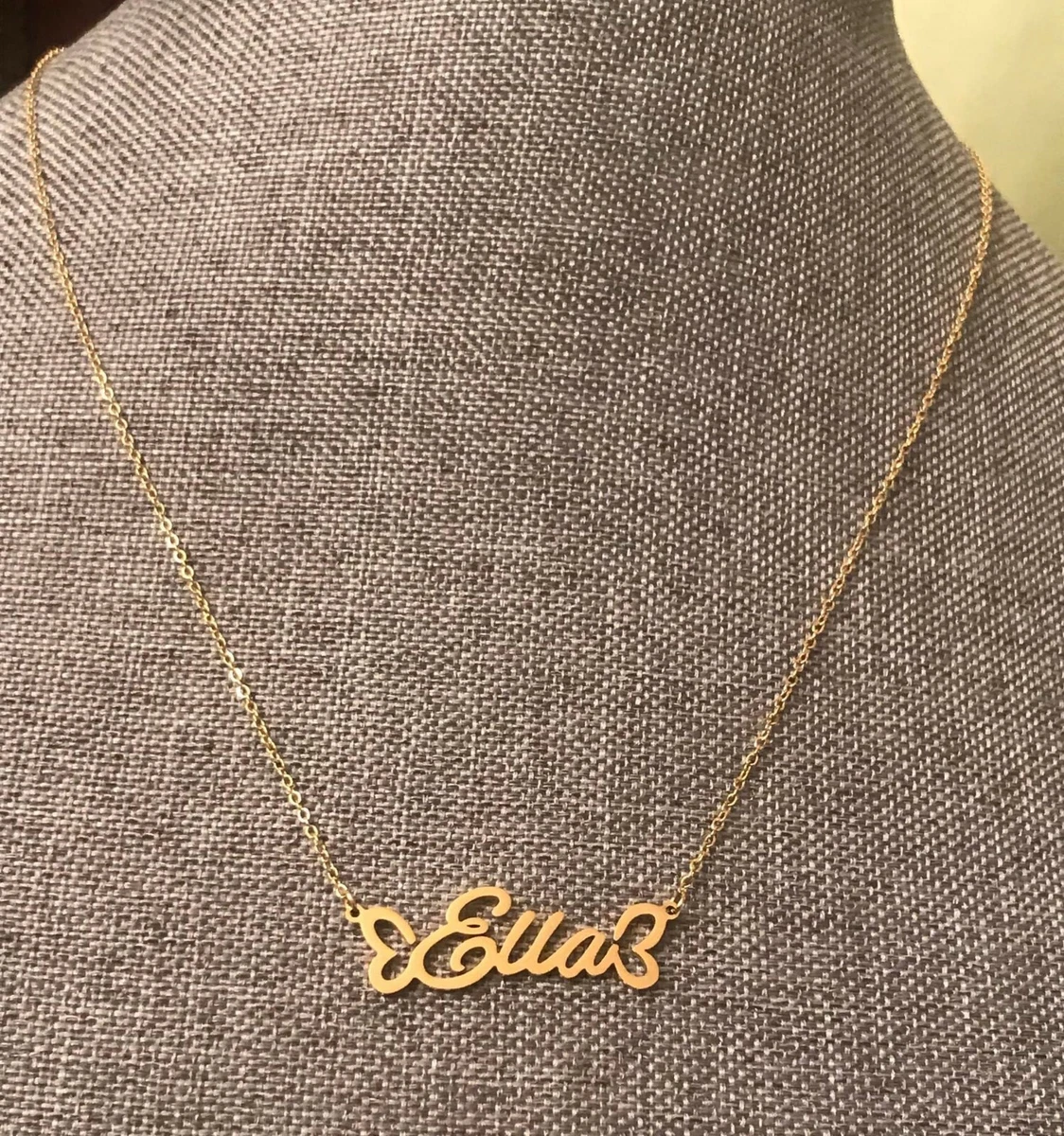 Ella name necklace Gold Custom Necklace Ella 18 inches eBay