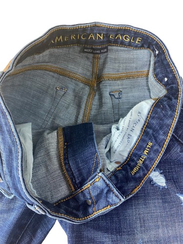 Pantalones de mezclilla azul American Eagle 31x32 elásticos de siguiente nivel ajustados rectos - Imagen 3 de 7