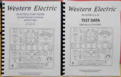 WESTERN ELECTRIC 2 Manual Set, Western-Electric KS-15750-L1 w/clear Schematic, Calibration Instr