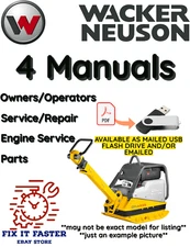 WACKER NEUSON DPU4045 VIBRATORY PLATE OPERATORS SERVICE PARTS ENGINE MANUAL USB