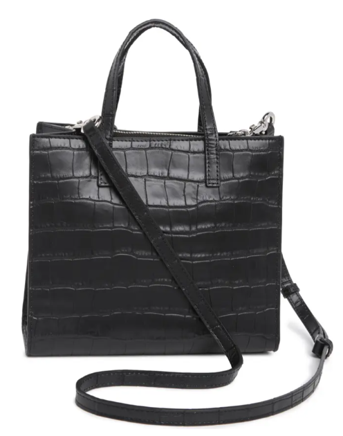 Marc Jacobs mini grind croc embossed leather tote handbag Crossbody MSRP $425