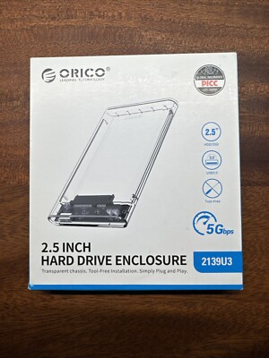 ORICO 2139U3-CR 2.5'' Transparent USB3.0 HDD Hard Drive Enclosure Storage Case X2