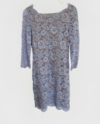 Diane Von Furstenberg Lilac Zarita Dress 8 Lace Fitted Cocktail Formal