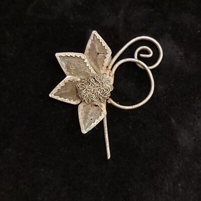 Antique Brooch Fine Mesh Brooch silver pin Costume Jewellery