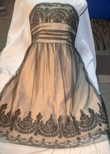 Lace & Bead  Embellished Evening Party Dress Formal Wedding Prom Size 6 David's