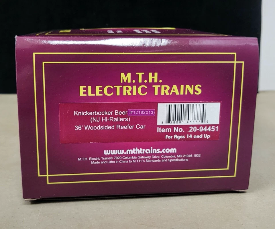 MTH Knickerbocker Beer 36' Woodsided Reefer Car - Image 2 of 3