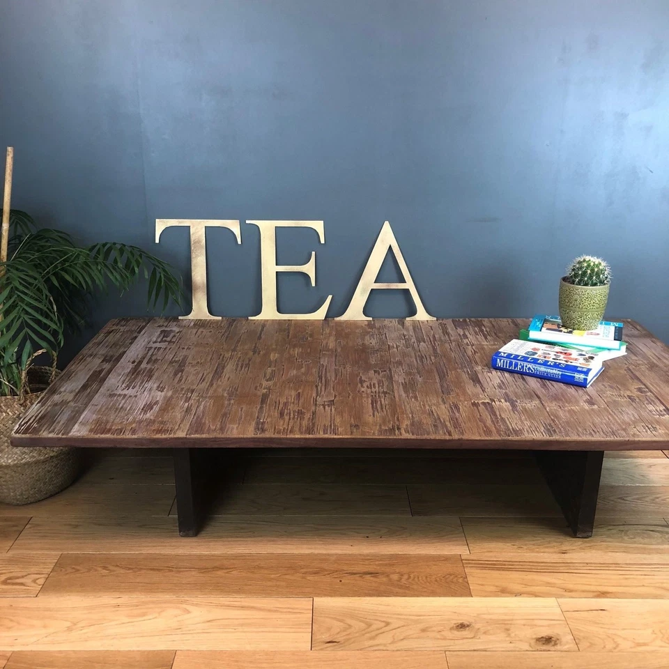 GOLD METAL LETTERS HOME SHOP WORDS VINTAGE RUSTIC SIGN CHRISTMAS DECORATION - Image 4 of 4