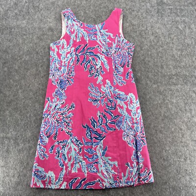 Lilly Pulitzer Dress 2 Cathy Shift Sleeveless Capri Pink Samba Print