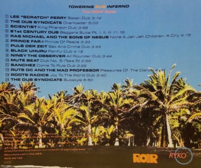 TOWERING DUB INFERNO: ROIR TAPES CD 1990 EXCELLENT / MINT COND 