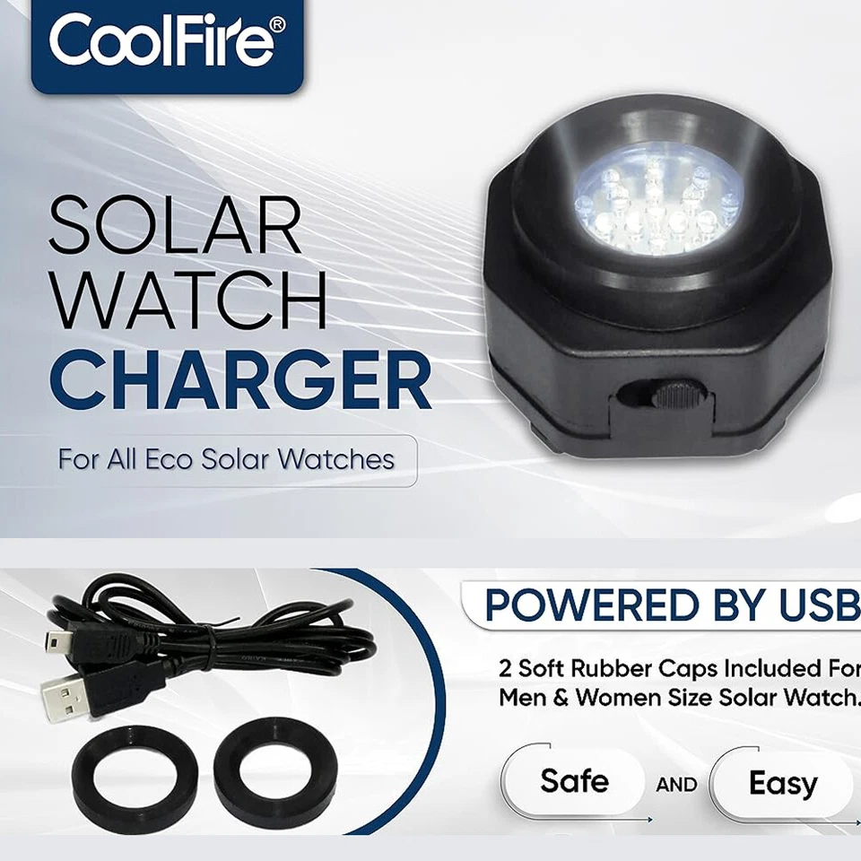 CoolFire Solar Watch Fast Charger for All Eco Solar Watches Hombre Solar Pad - Image 2 of 4