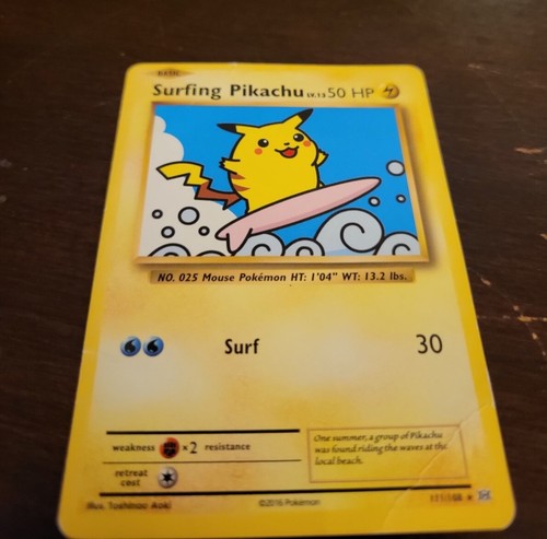 Rare Pokemon card Surfing Pikachu Lv.13 2016 111/108