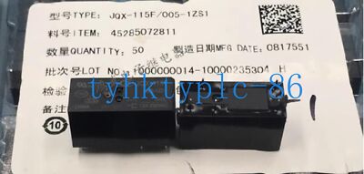 2 Relè JQX-115F-I-005-1HS3 (HF115F), 6 Pin, 5V DC, 16A/250V AC - Nuovi In Confezione Originale